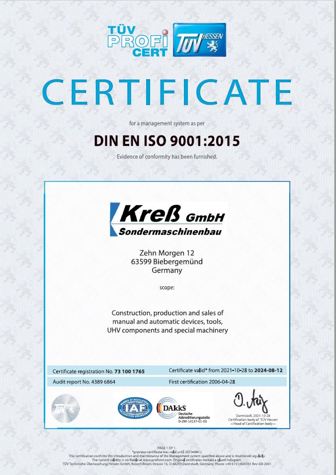 DIN EN ISO 9001:2015